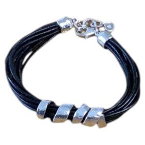 Silpada City Slicker Sterling Silver & Leather Bracelet (B3207)
